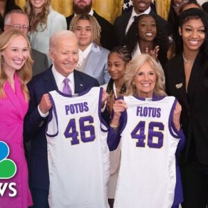 Biden welcomes LSU women's basketball team to the White House