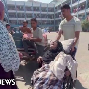 Tens of thousands of Palestinians reportedly shelter in Gaza City hospital