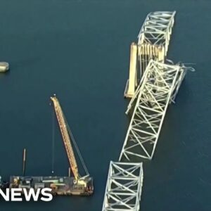 Giant crane arrives at scene of Baltimore bridge disaster